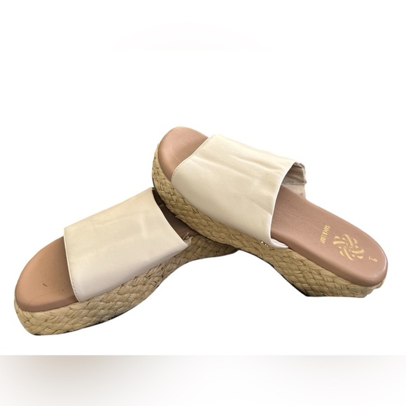 Sam & Libby Ingrid CreamEspadrille Platform  Slide Sandal NWOT - Picture 1 of 6
